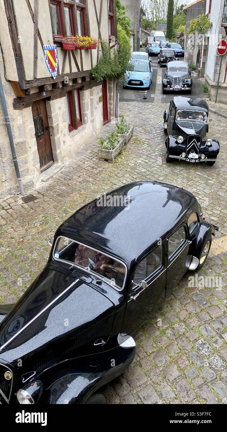 Citroen classic car club Parthenay France - Smartphone Captured Stock Image