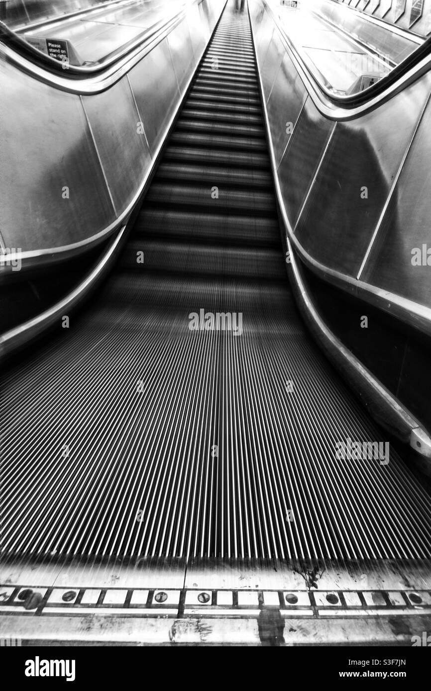 Escalator London tube - Smartphone Captured Stock Image