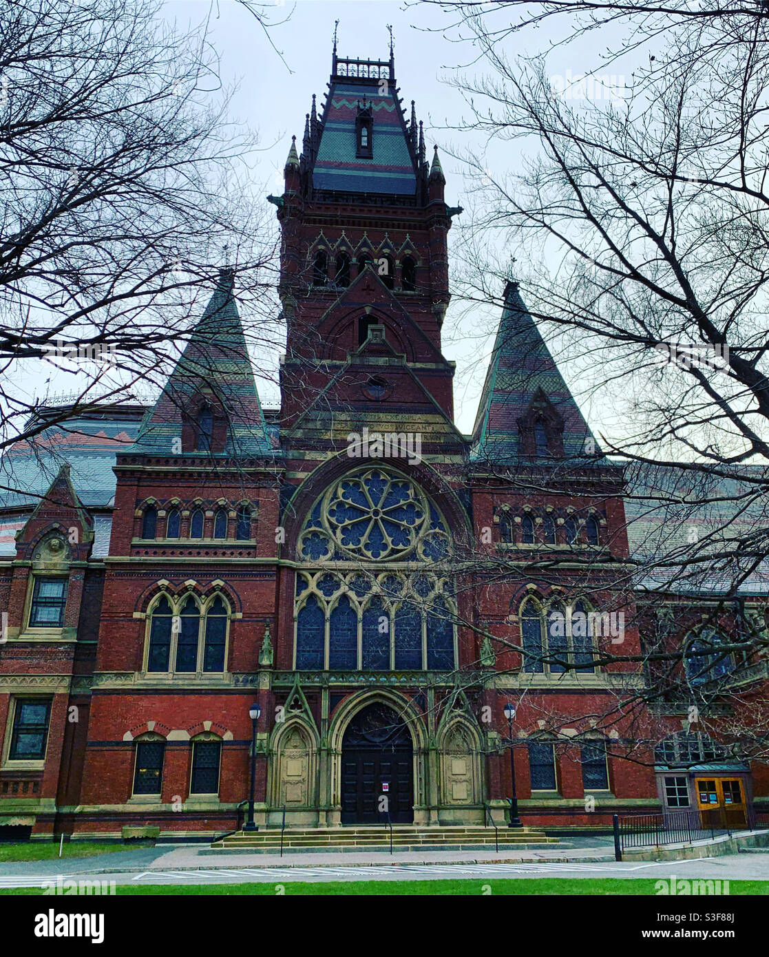 December, 2020, Memorial Hall, Harvard University, Cambridge, Massachusetts, United States - Smartphone Captured Stock Image