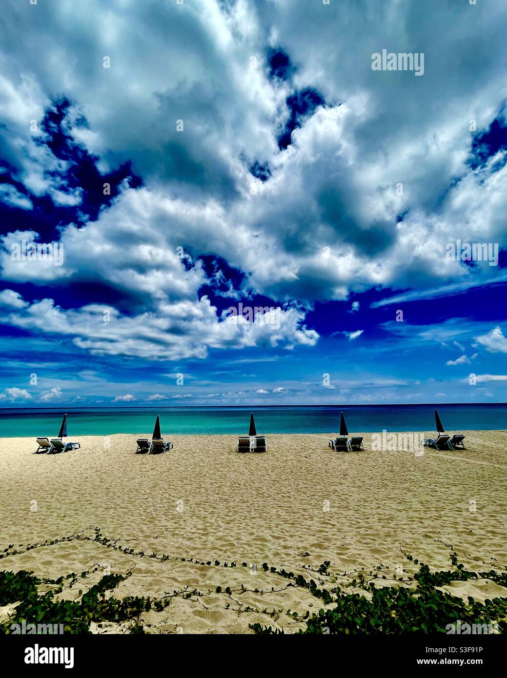 Blue beach - Smartphone Captured Stock Image