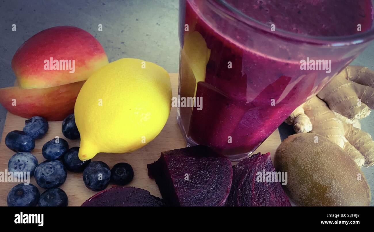 Anti-Inflammatory Beet Smoothie - Smartphone Captured Stock Image