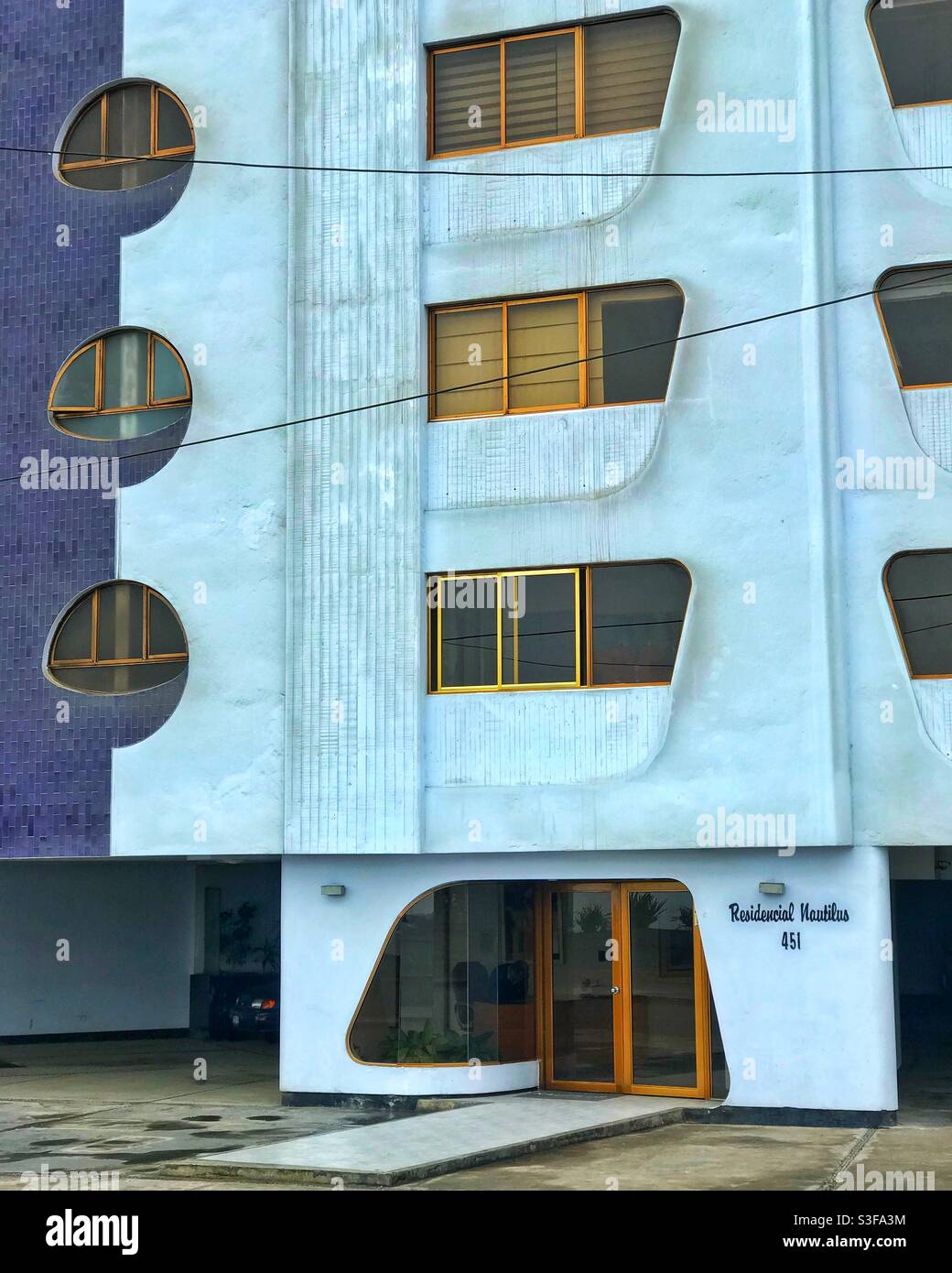 Nautical themed apartment building, Miraflores, Lima, Peru Stock Photo