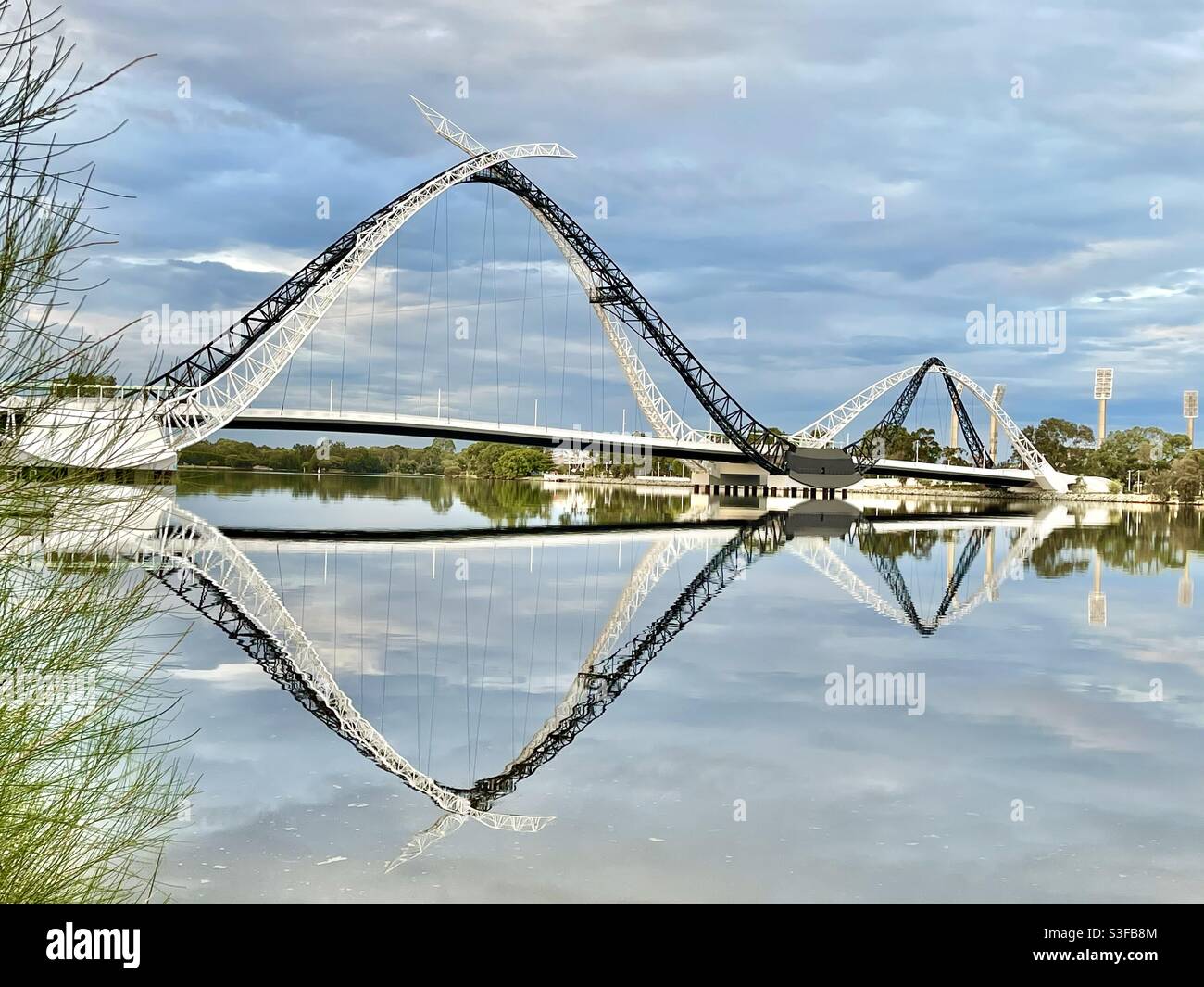 Matagarup Bridge pedestrian bridge across the Swan River Perth Western