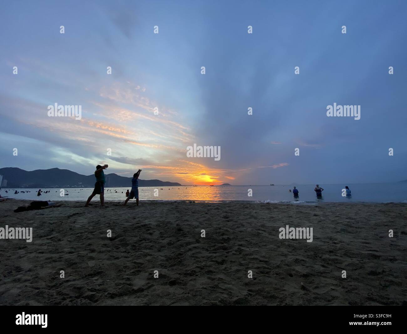 Early morning at a beach Stock Photo - Alamy