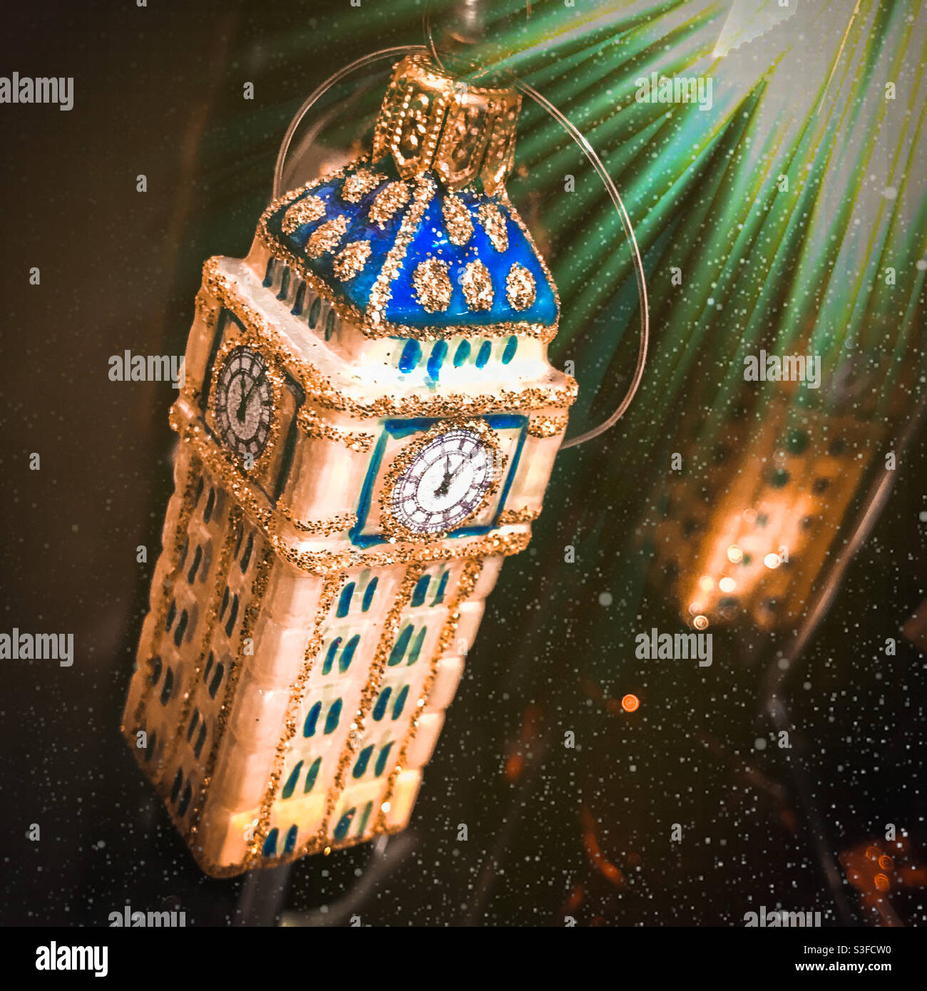Christmas Big Ben decoration, Liberty’s, London - Smartphone Captured Stock Image
