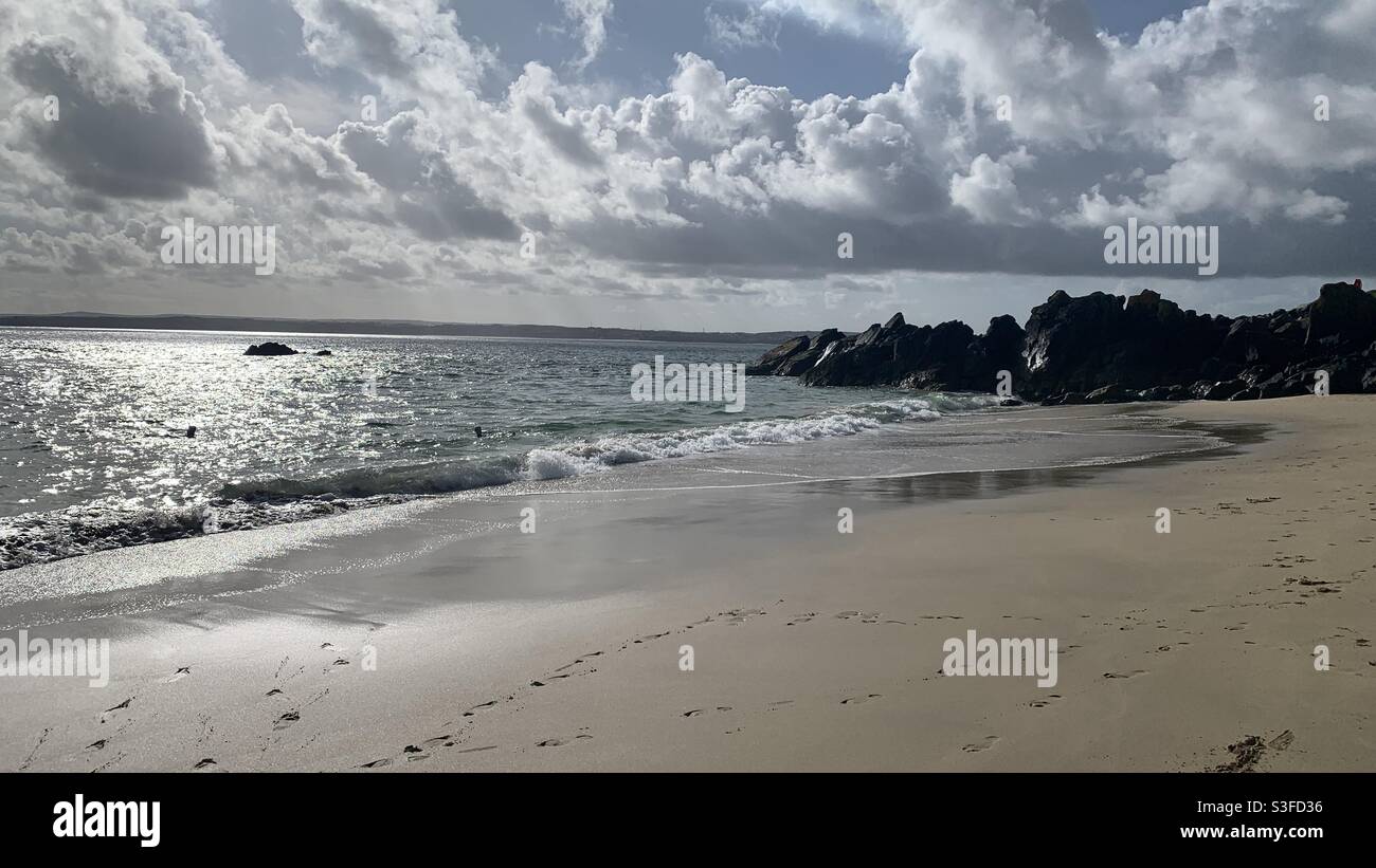 Porthgwidden beach st Ives Cornwall - Smartphone Captured Stock Image