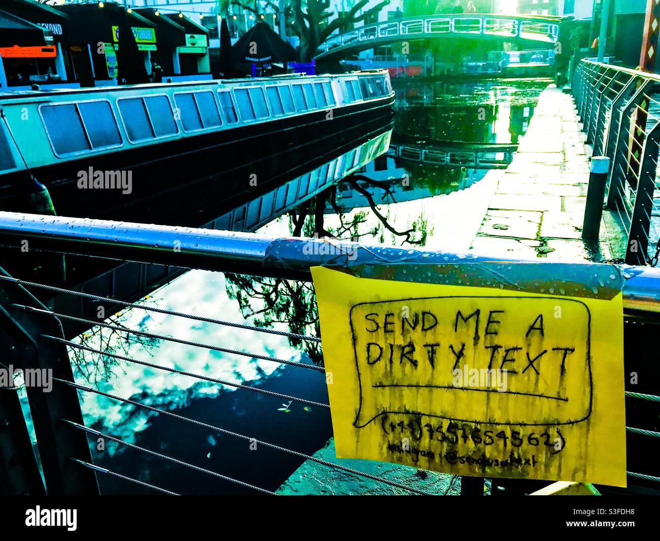 Camden canal street message Stock Photo