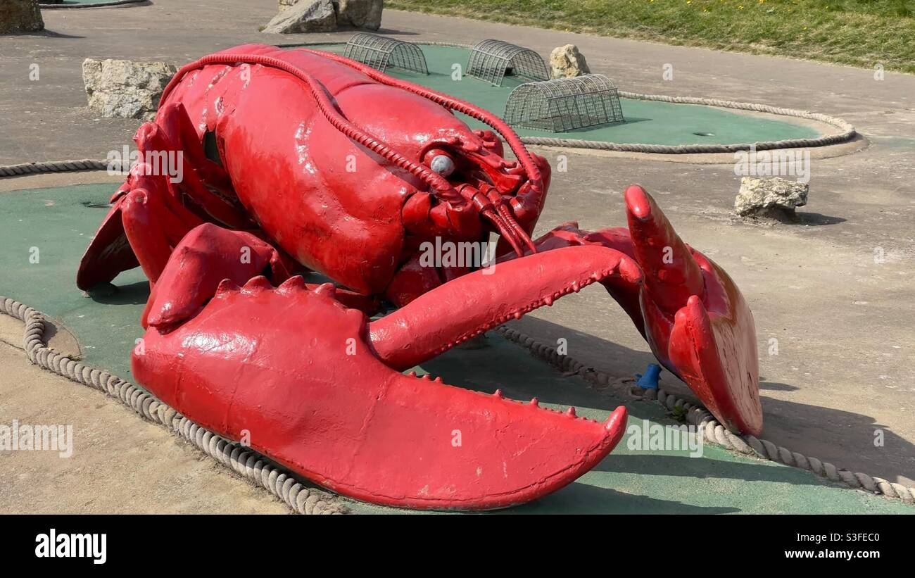 Giant lobster sculpture on seafront at Filey, North Yorkshire Stock Photo Alamy