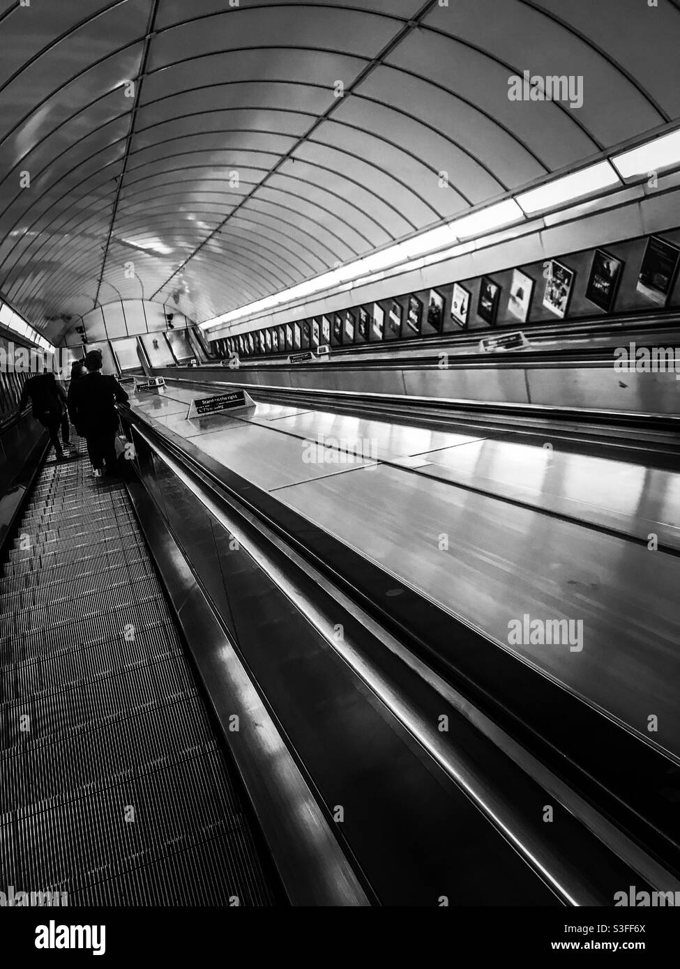 London Underground escalator - Smartphone Captured Stock Image