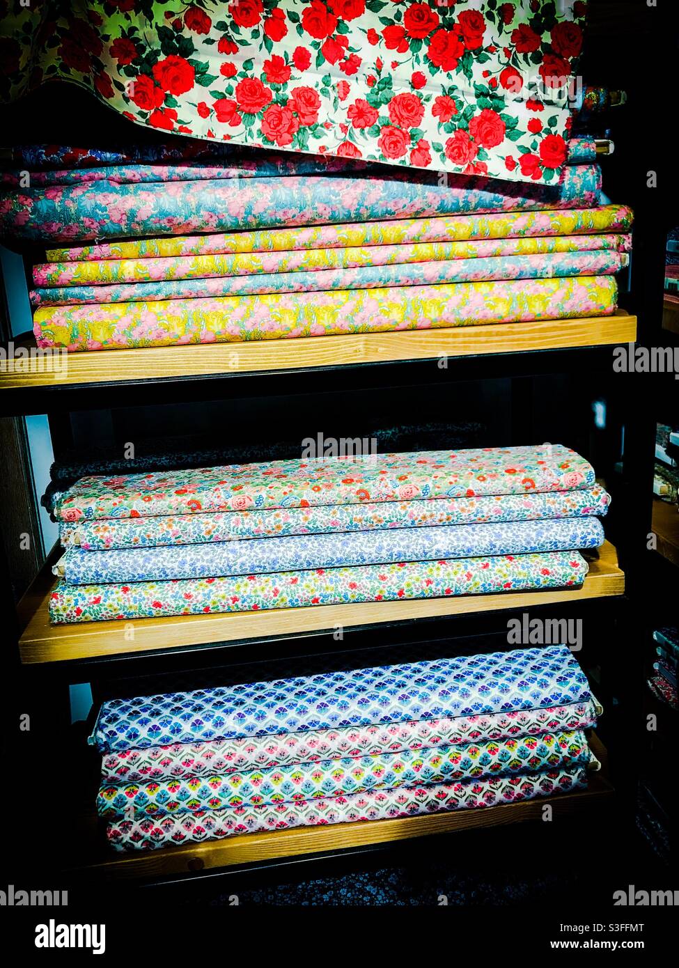 Liberty’s of London iconic fabrics - Smartphone Captured Stock Image