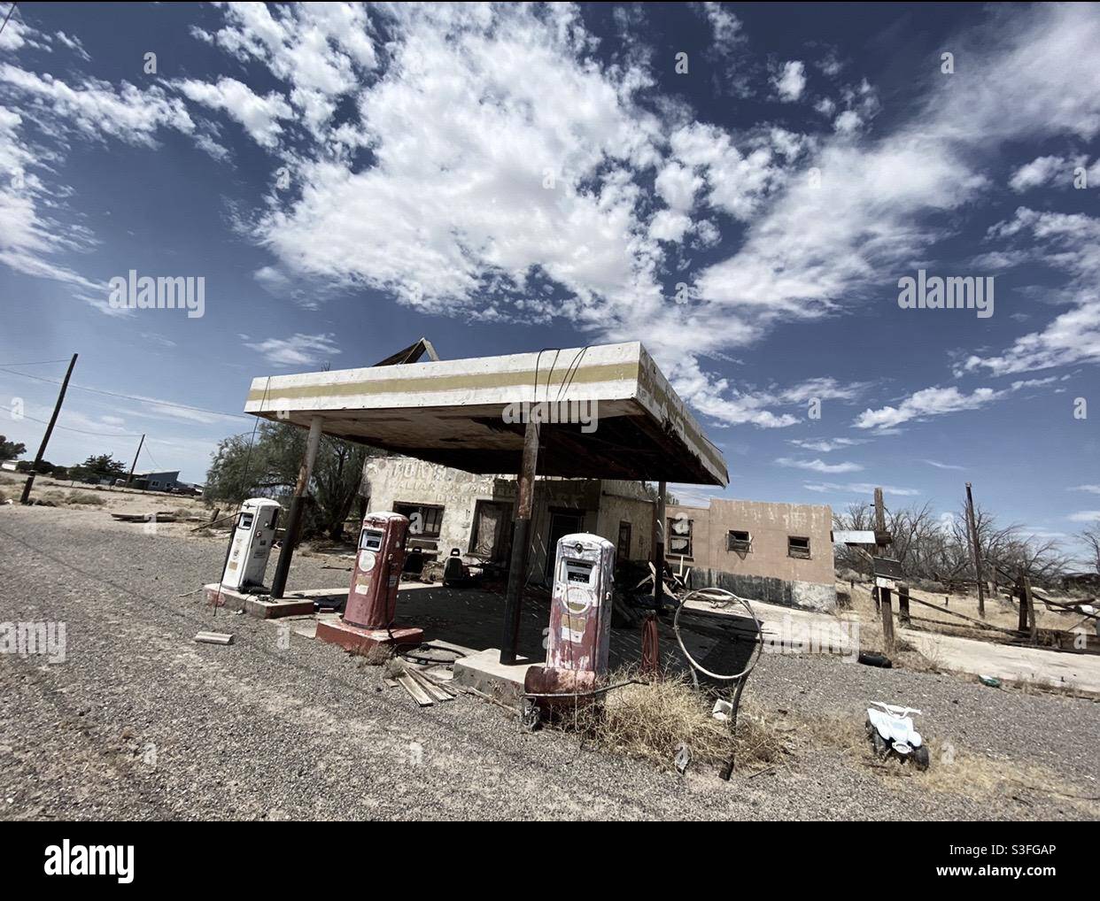 Gas Stations of the Past Stock Photo