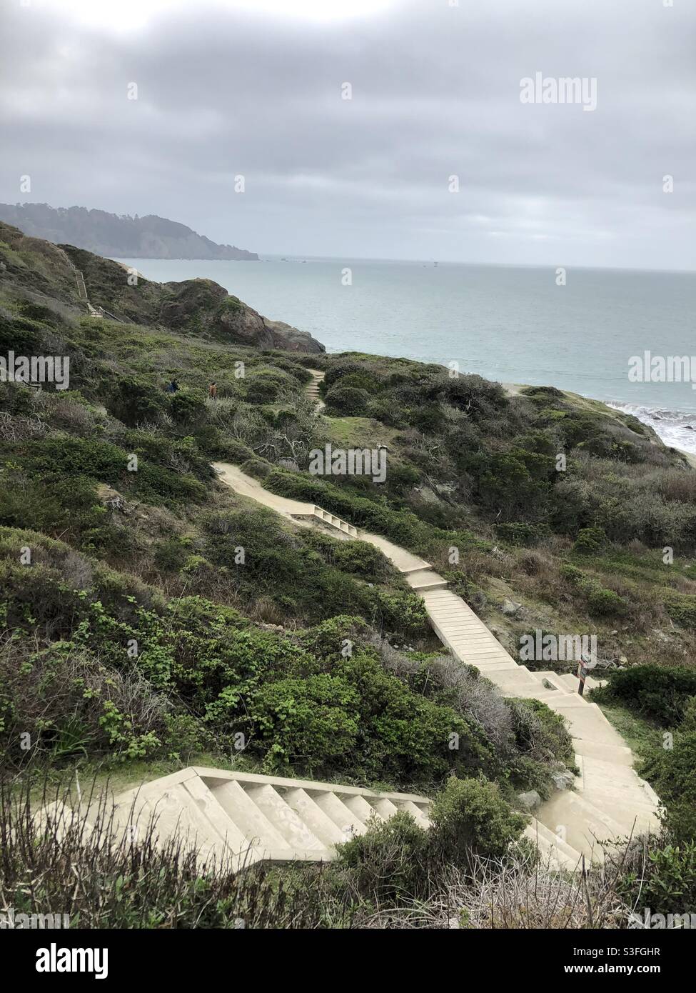 Trail down to Marshall’s Beach, San Francisco Stock Photo