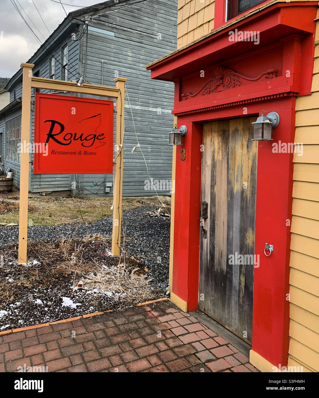 Rouge Restaurant and Bistro, West Stockbridge, Berkshire County, Massachusetts, United States - Smartphone Captured Stock Image