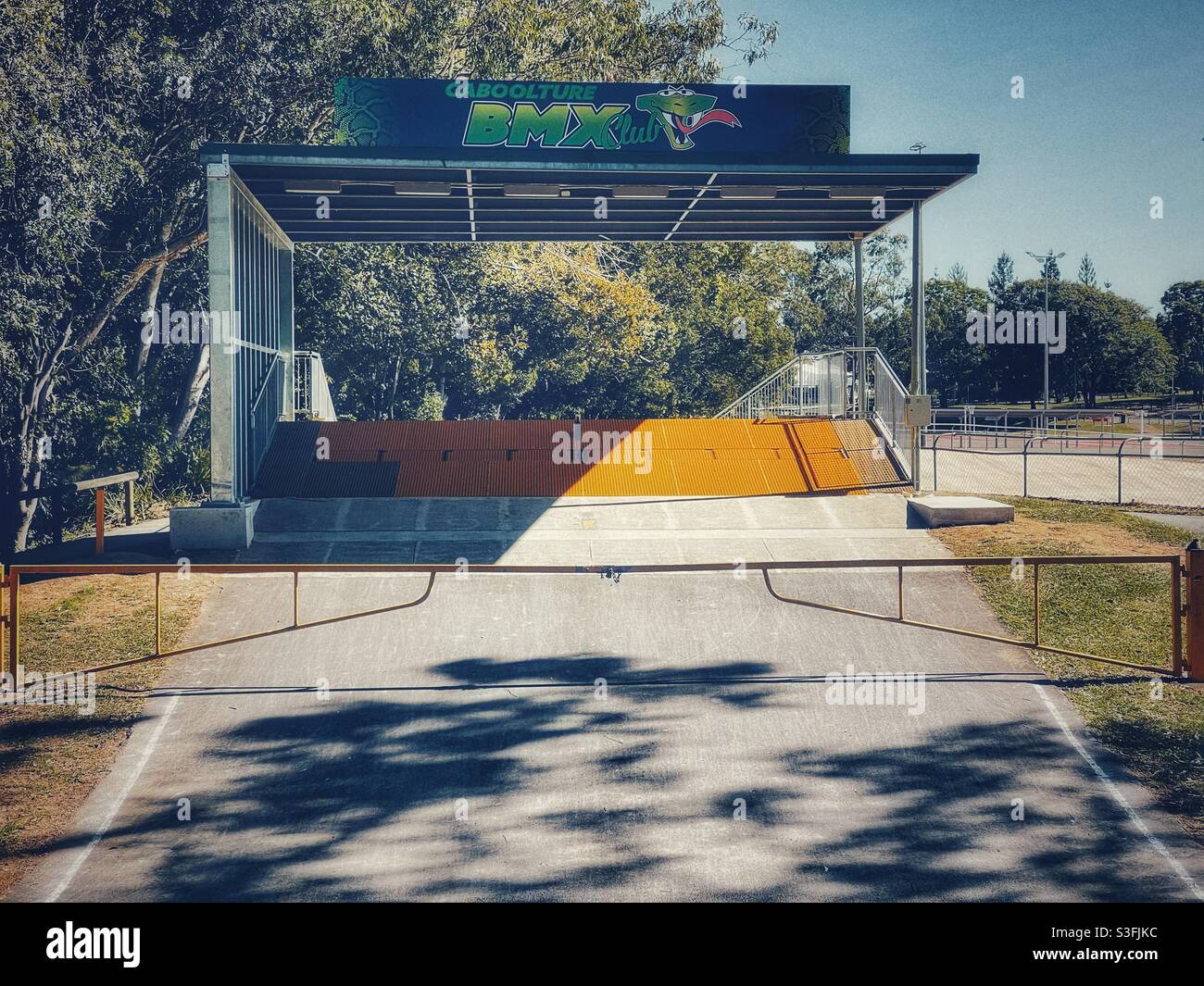 BMX bike racing track starting gate Stock Photo Alamy BMX bike racing track starting gate Stock Photo Alamy