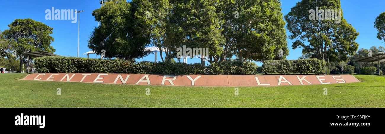 Sign at Centenary Lakes Park, Caboolture, Queensland, Australia - Smartphone Captured Stock Image
