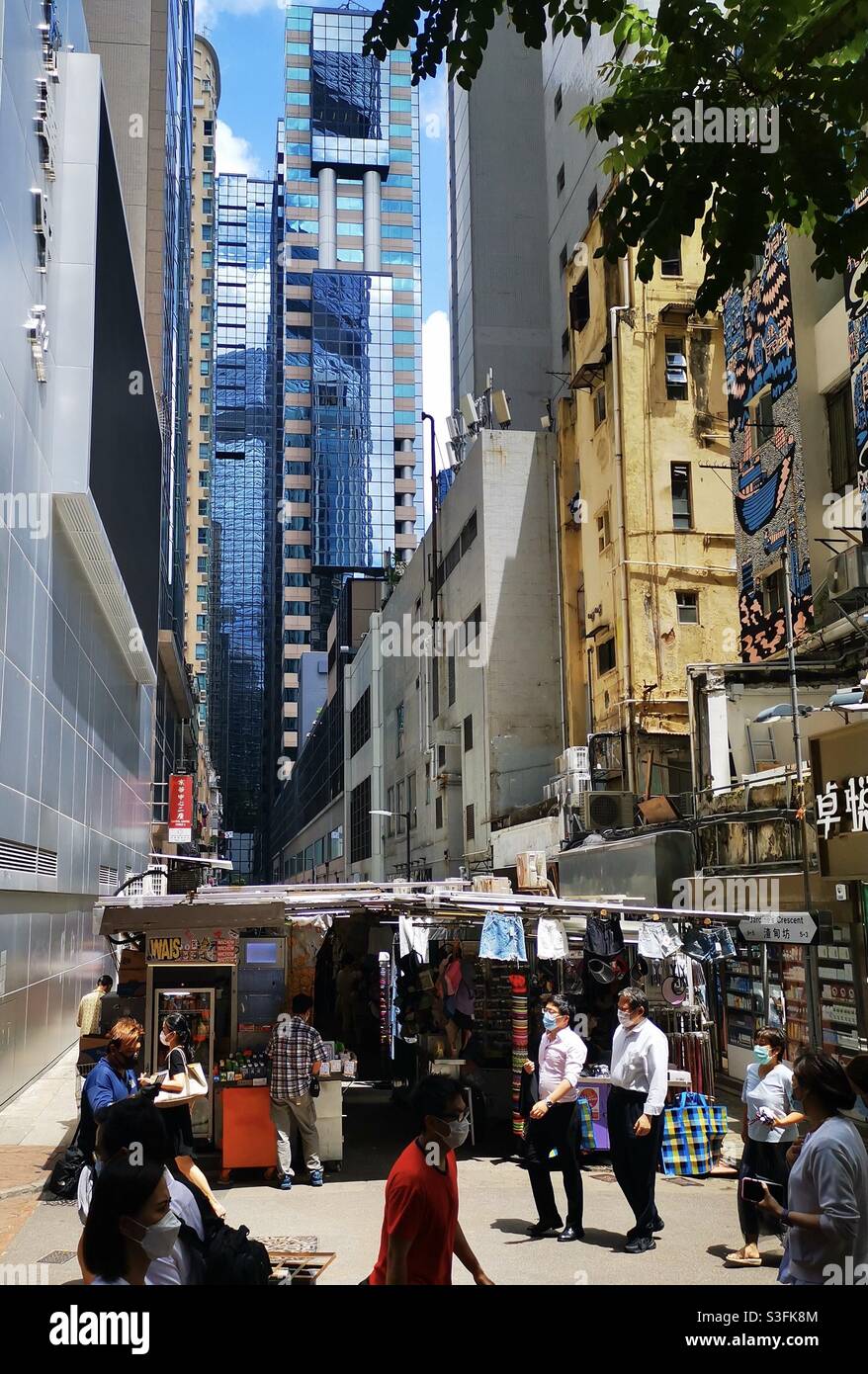 Jardine’s Crescent yours Causeway Bay in Hong Kong. - Smartphone Captured Stock Image