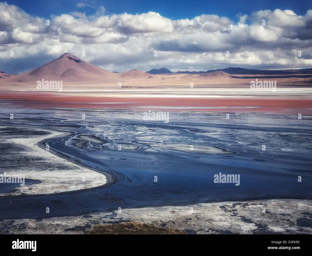 Scenic view of Laguna Colorada, Bolivia - Smartphone Captured Stock Image
