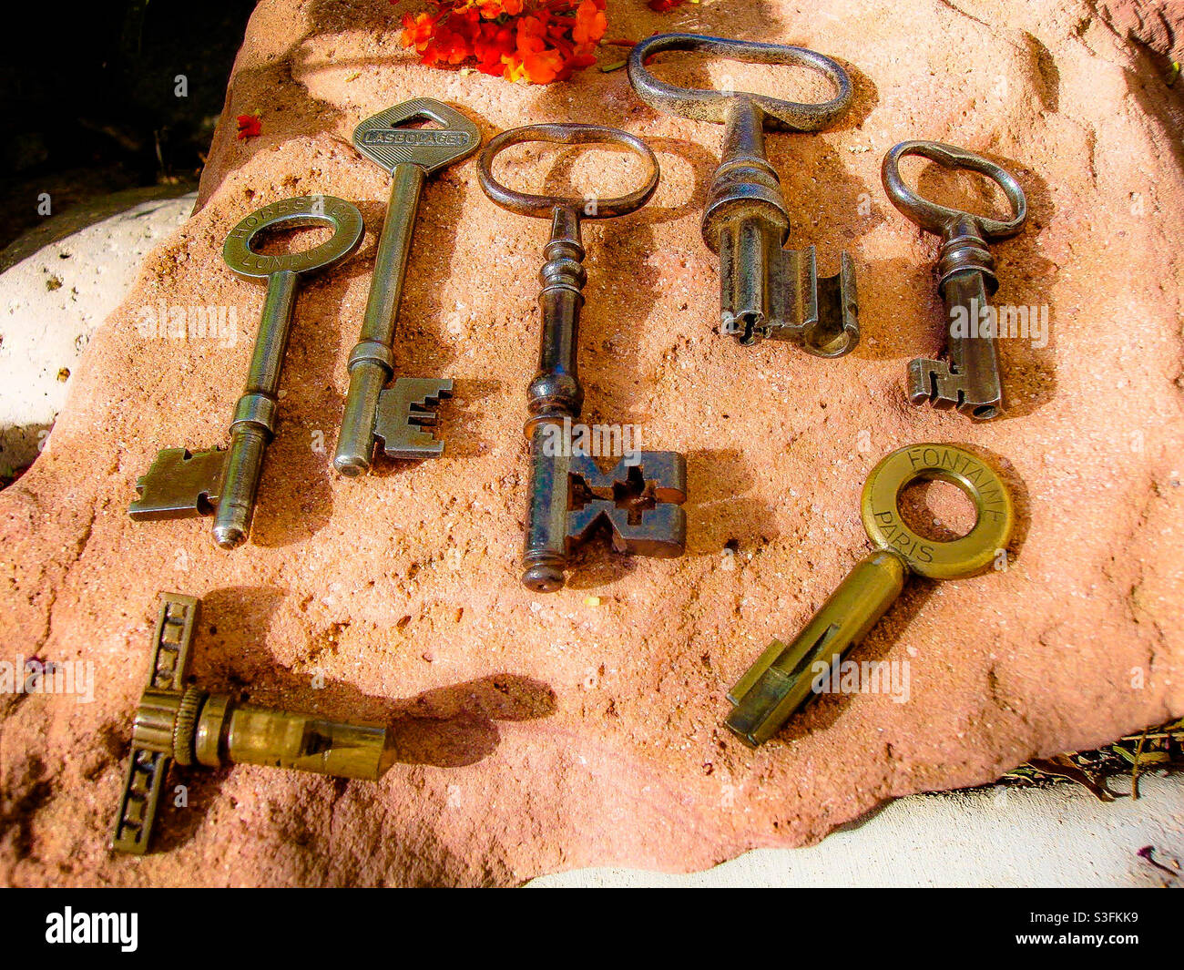 A collection of antique keys Stock Photo Alamy