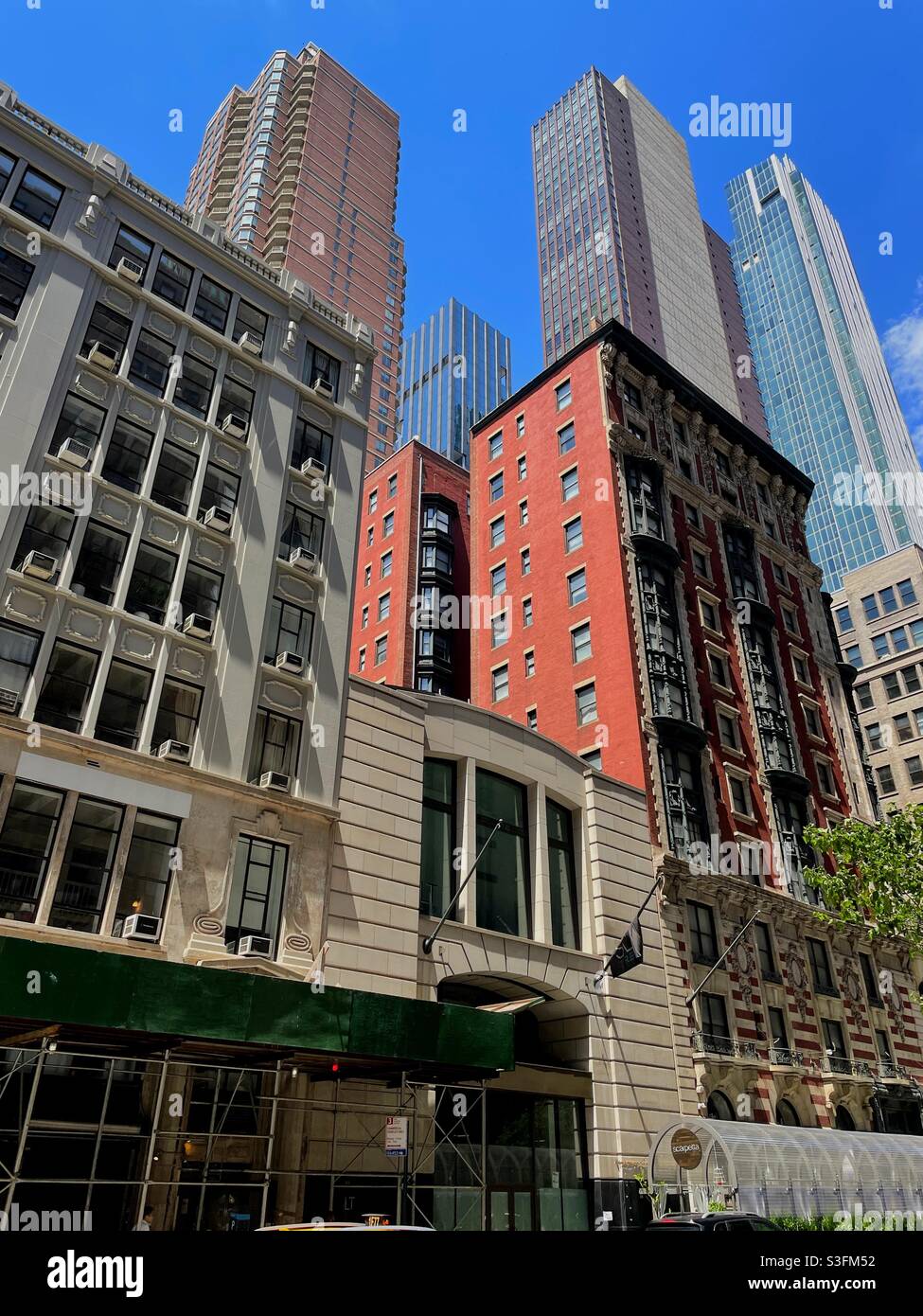 The James Hotel on Madison Avenue is located in the trendy neighborhood of nomad among towering condominiums, NYC, USA - Smartphone Captured Stock Image