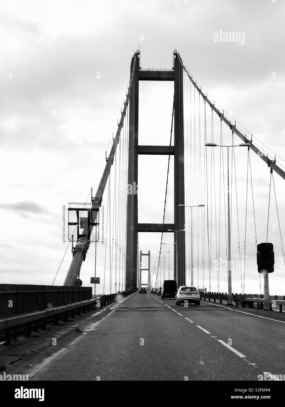 Crossing the Humber Bridge - Smartphone Captured Stock Image