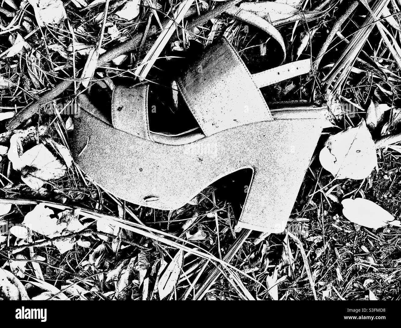 Feminine shoe abandoned on the ground Stock Photo