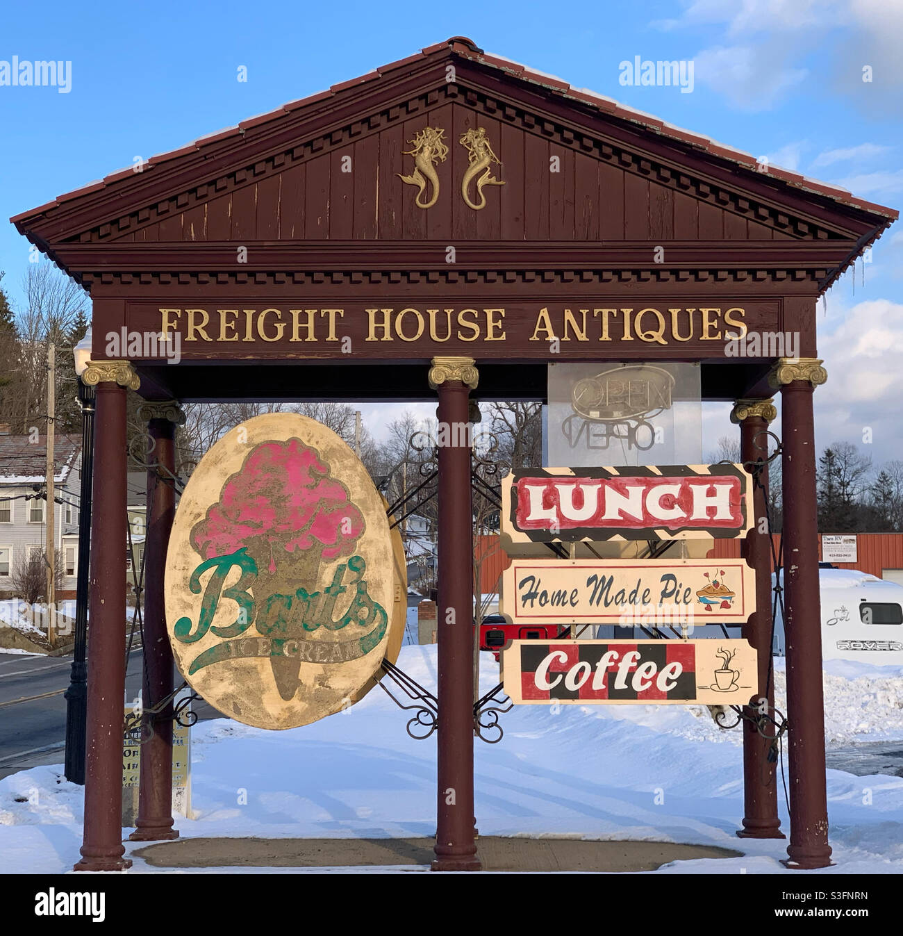 February, 2021, Signs, Erving, Franklin County, Massachusetts, United States - Smartphone Captured Stock Image