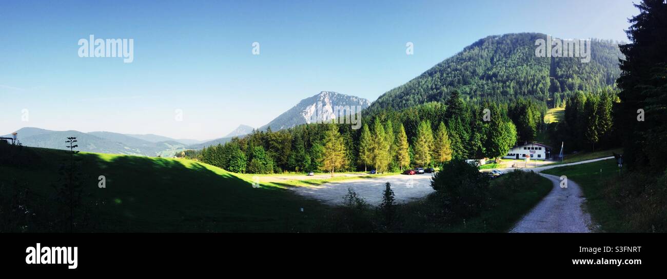 Panoramic view in the Bavarian Alps - Smartphone Captured Stock Image