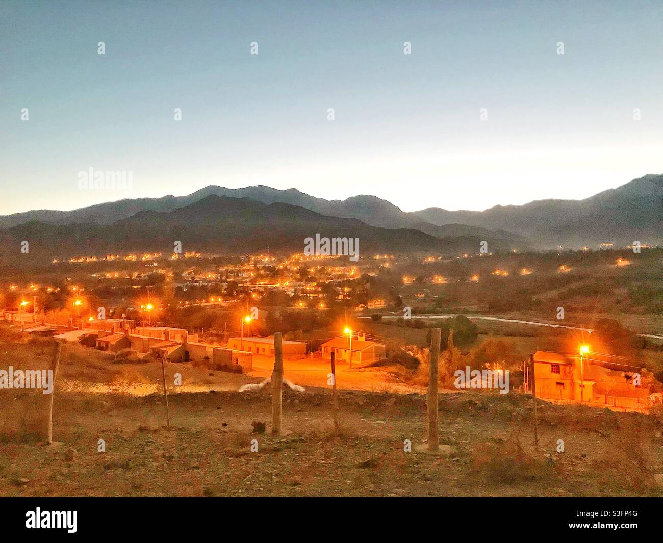 Pre-Dawn, Cachi, Salta Province, northern Argentina - Smartphone Captured Stock Image