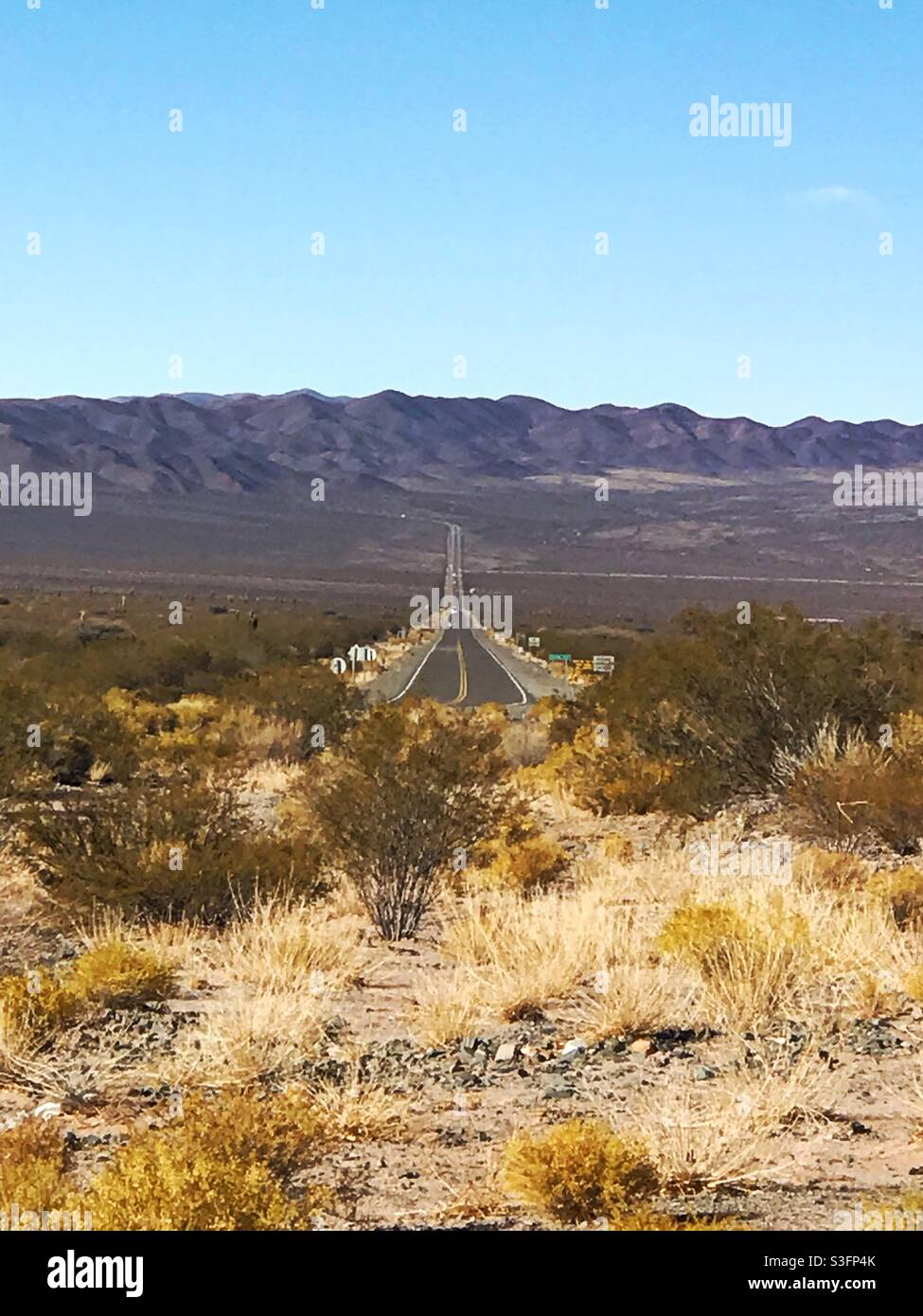 Tin Tin Straight Line, Cachi, Salta Province, northern Argentina - Smartphone Captured Stock Image