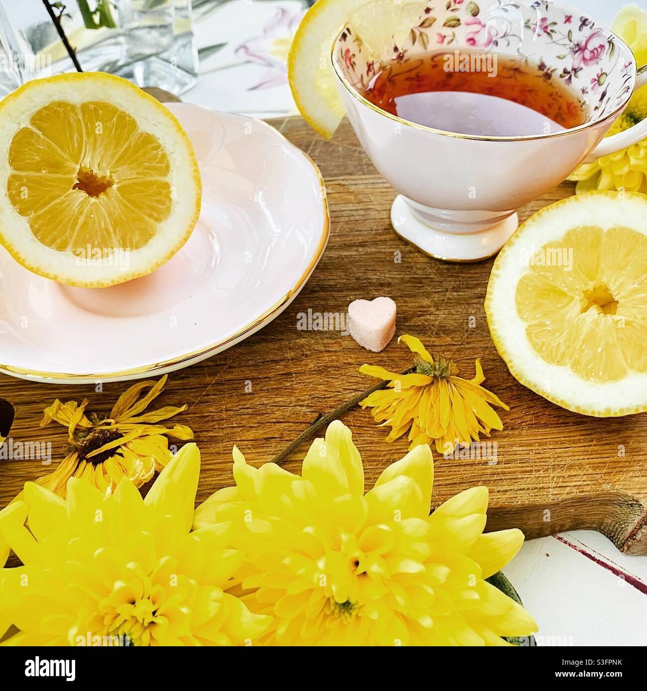 Lemon ? ☕️ tea in a posh tea cup Stock Photo