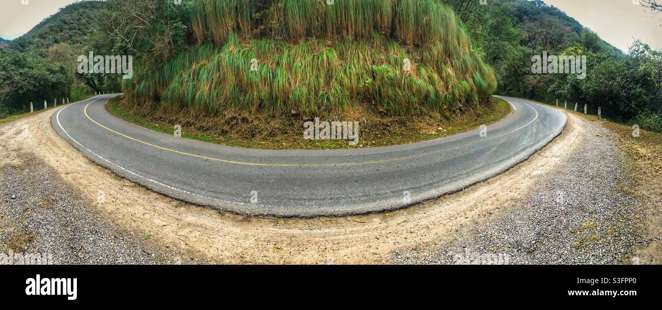 Sharp curve on scenic Route 9 between Salta and Jujuy, northern Argentina - Smartphone Captured Stock Image