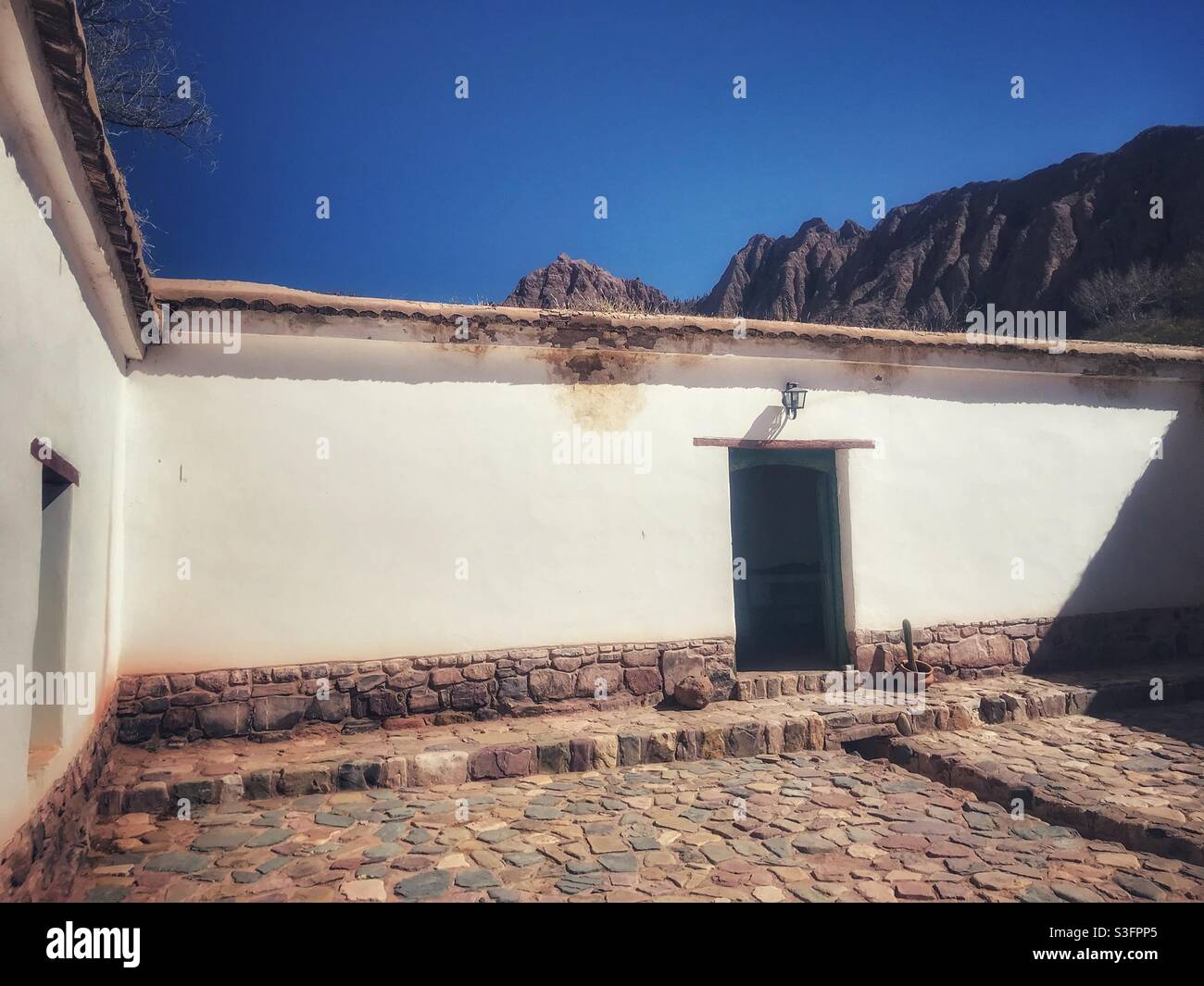 Colonial building in Tilcara, Jujuy Province, northern Argentina - Smartphone Captured Stock Image