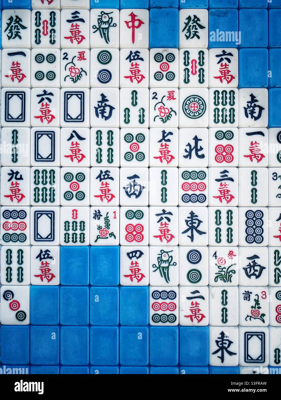 Mahjong tiles, wall decor Stock Photo