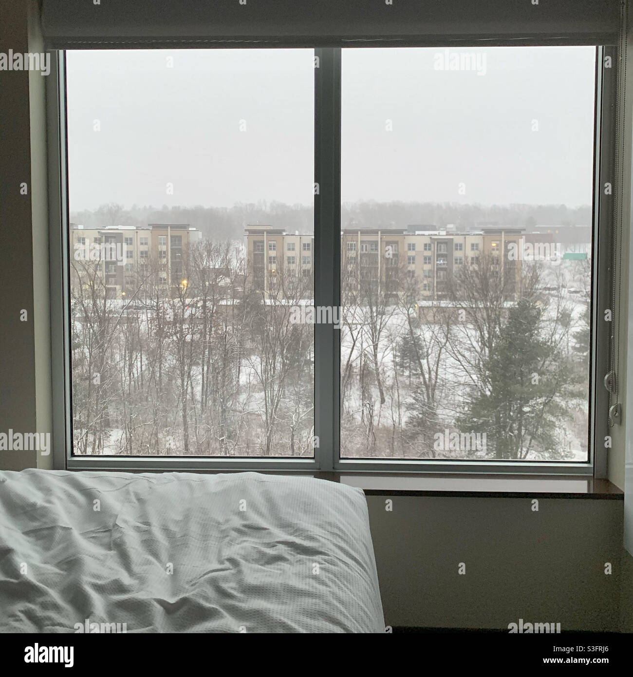 View from a room at the Hyatt Marlborough/Apex Center, Marlborough, Middlesex County, Massachusetts, United States - Smartphone Captured Stock Image