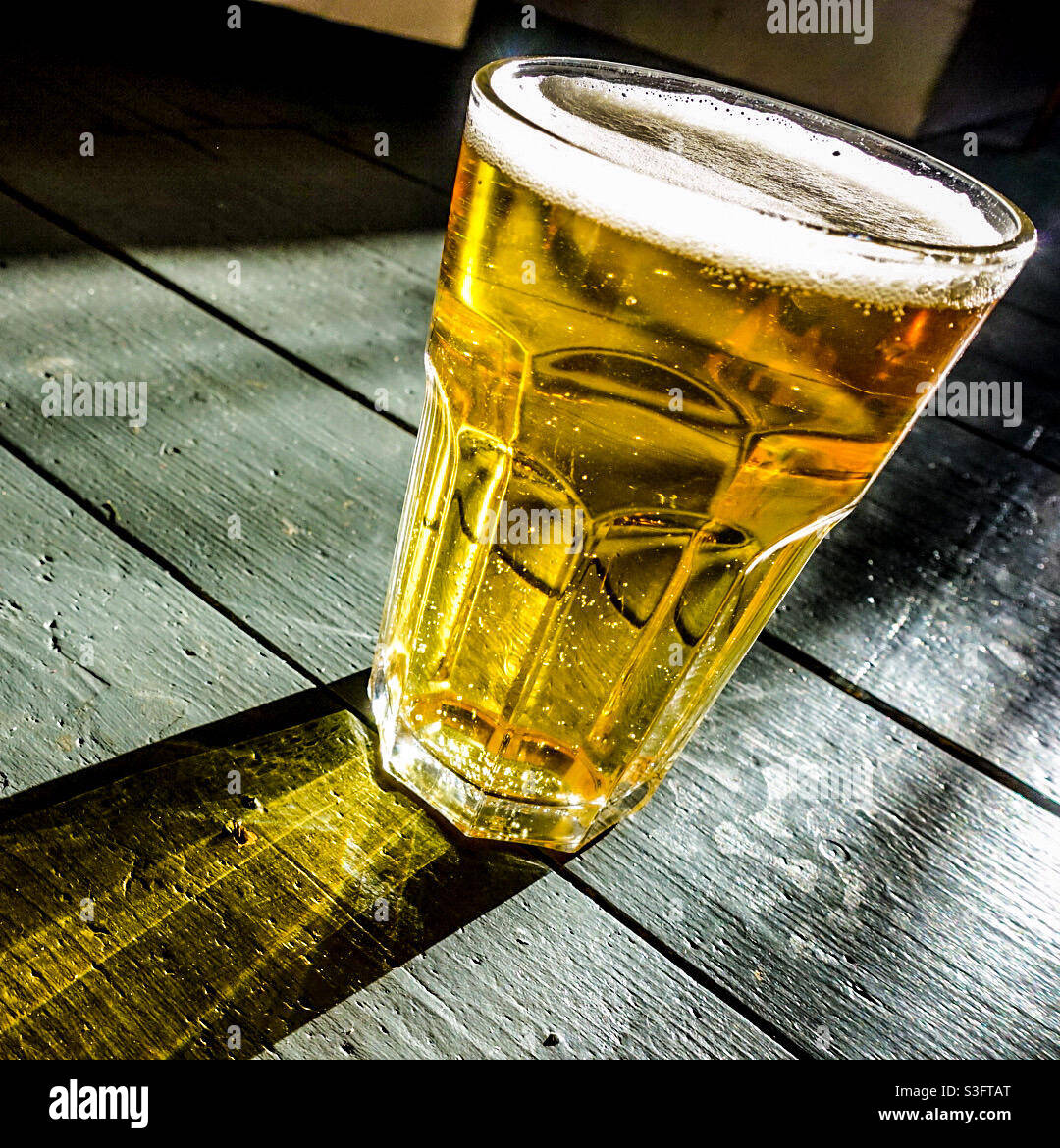 Glass of lager beer - Smartphone Captured Stock Image