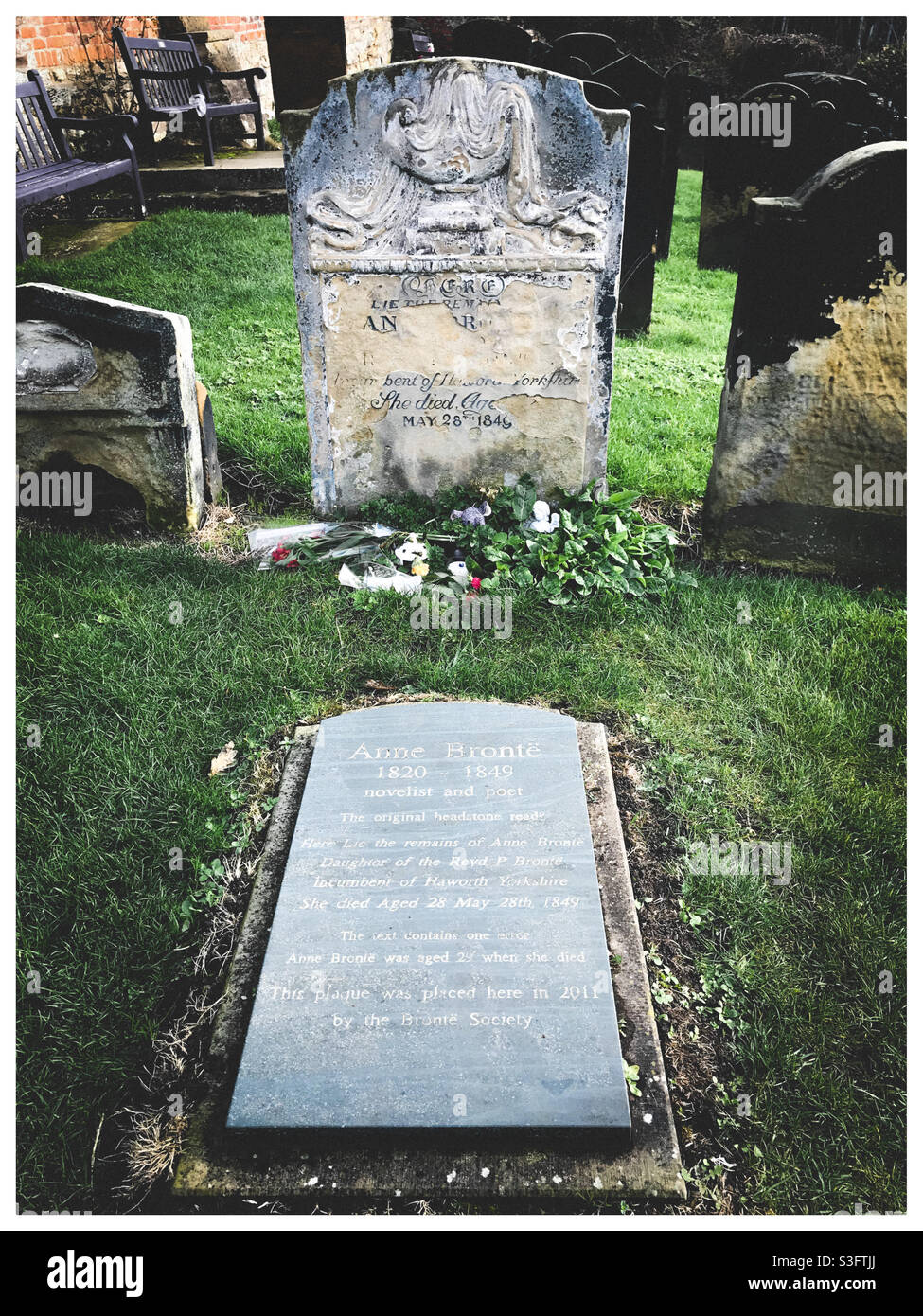 Anne Bronte’s grave, Scarborough - Smartphone Captured Stock Image