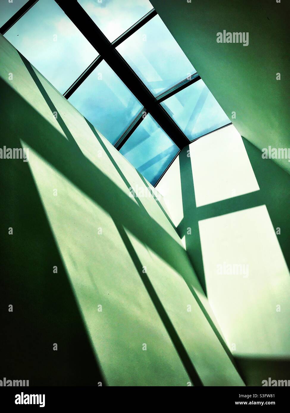 Sunlight through skylight architecture - Smartphone Captured Stock Image