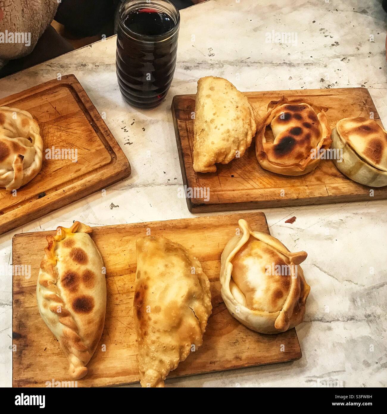Empanadas at the San Telmo market, Buenos Aires, Argentina - Smartphone Captured Stock Image