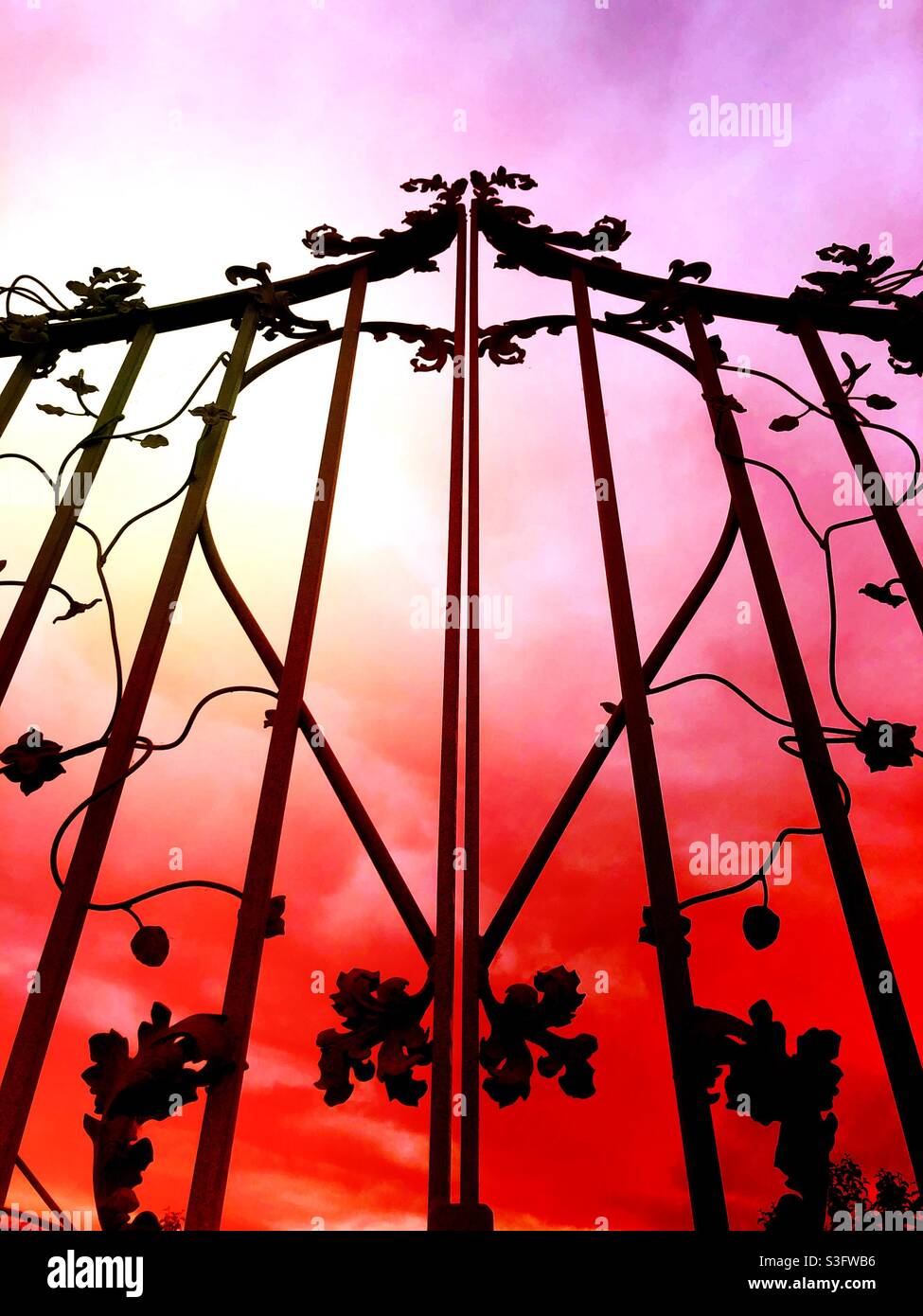 The gates to hell at sundown Stock Photo