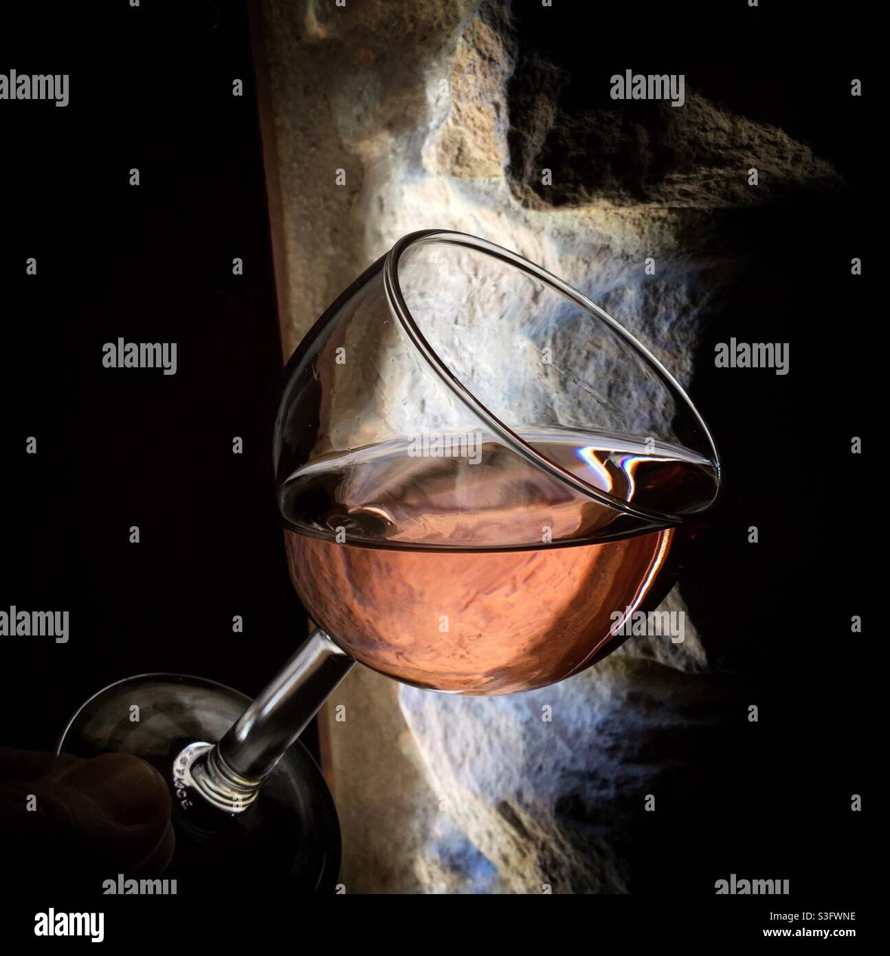 A glass of Grenache rosé wine, Catalonia, Spain. Stock Photo