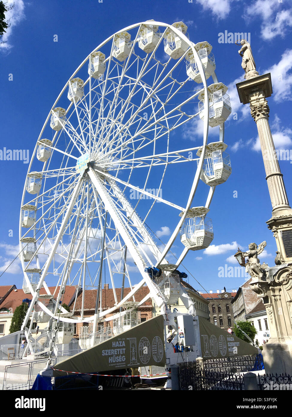 Ferris-wheel to celebrate the 100th anniversary of Sopron referendum in 1921, Sopron, Hungary Stock Photo