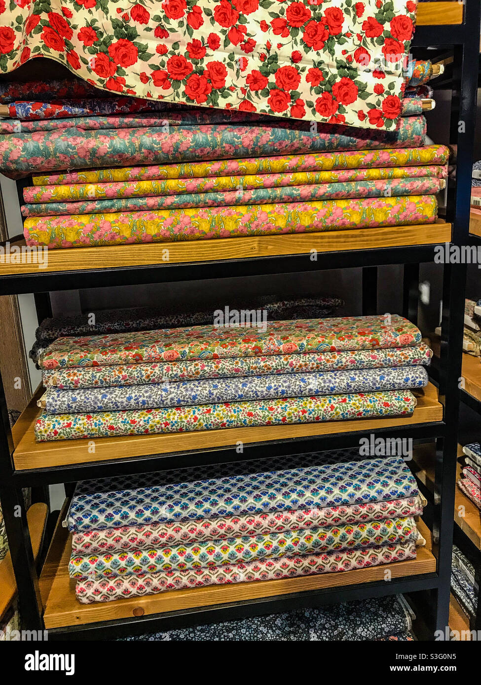 Liberty’s of London fabrics - Smartphone Captured Stock Image