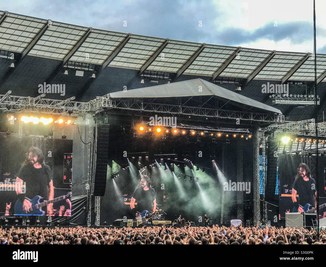 Foo Fighters stadium gig - Smartphone Captured Stock Image