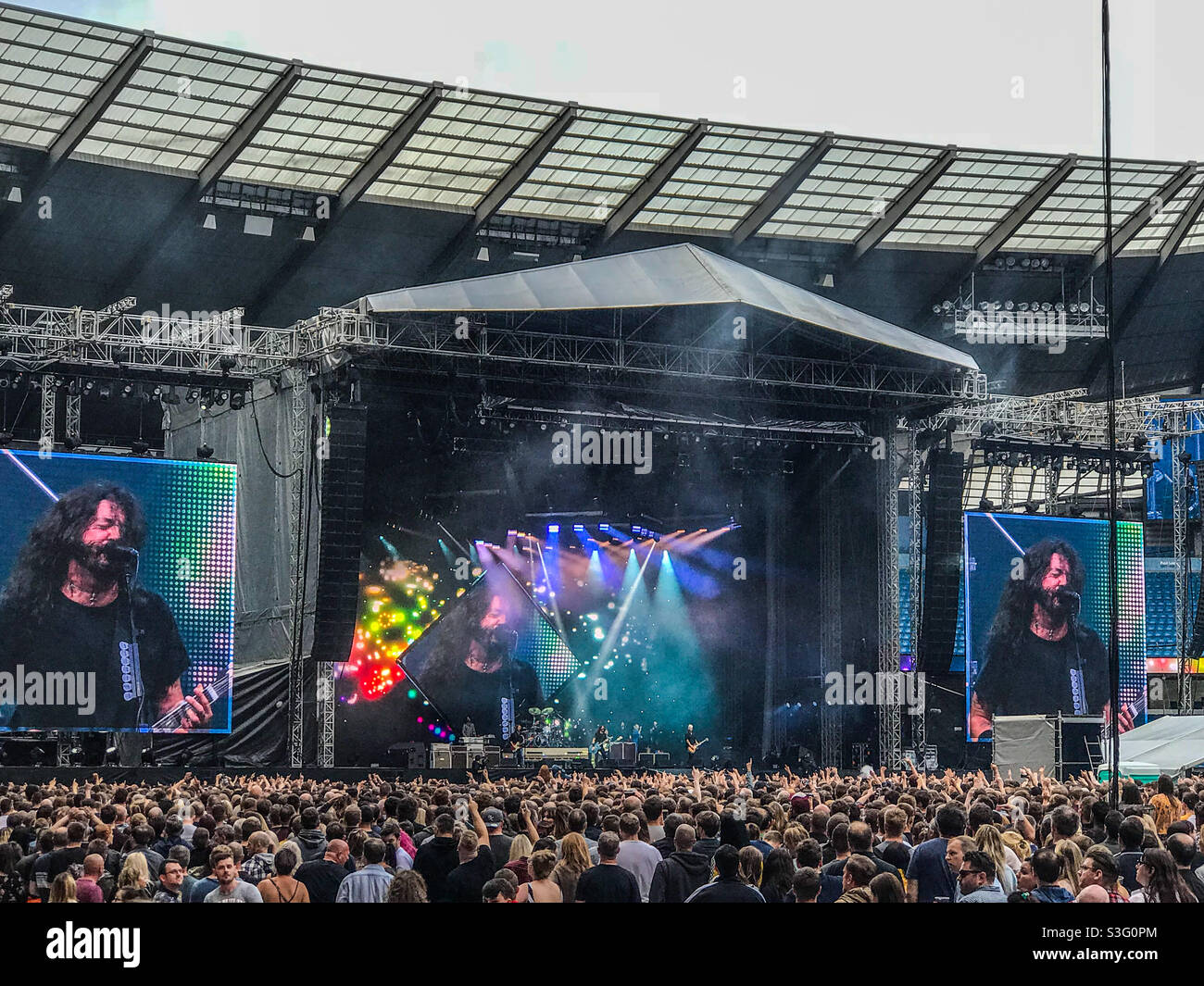 Foo Fighters stadium gig - Smartphone Captured Stock Image