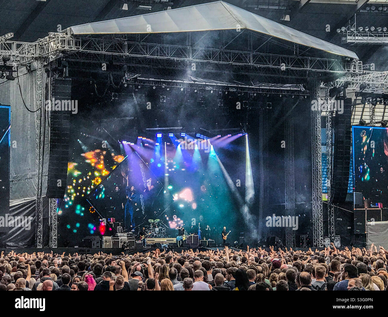Foo Fighters stadium gig - Smartphone Captured Stock Image