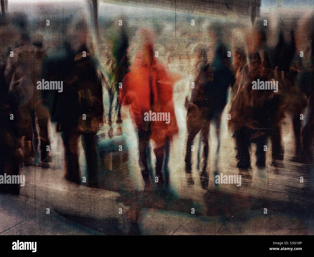 Abstract view of the people on the street. Stock Photo