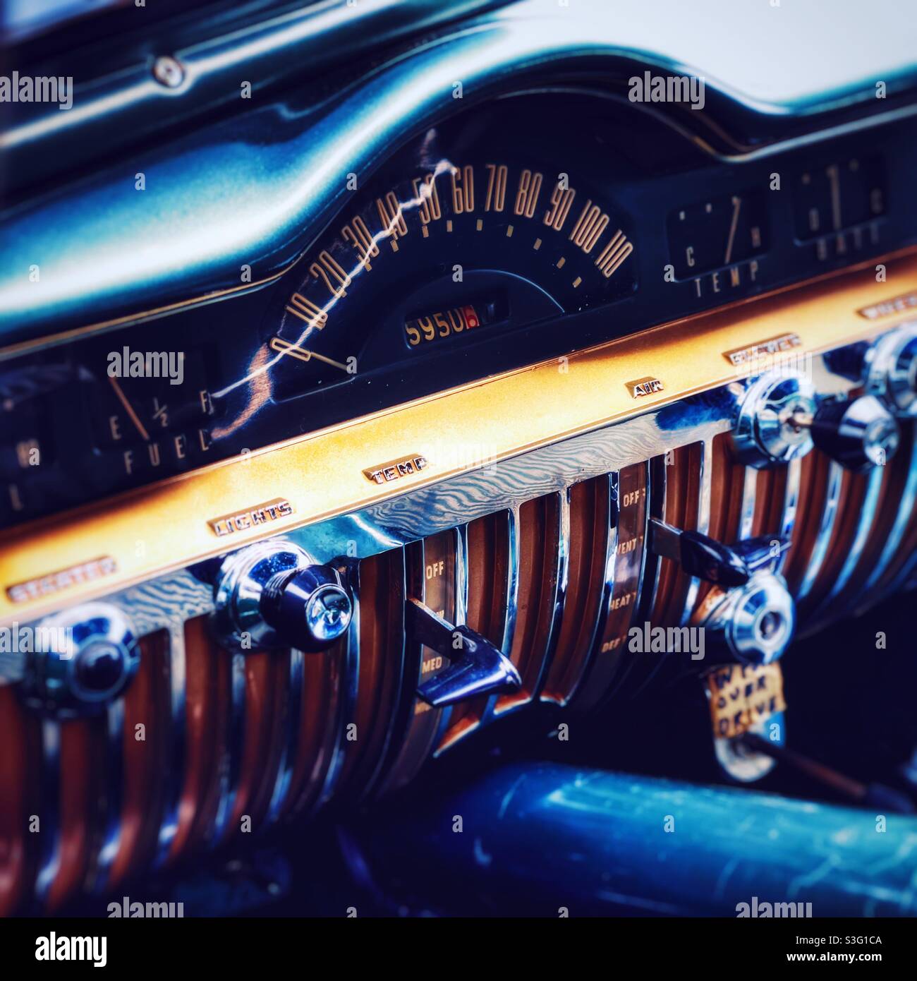 Vintage automobile dashboard Stock Photo
