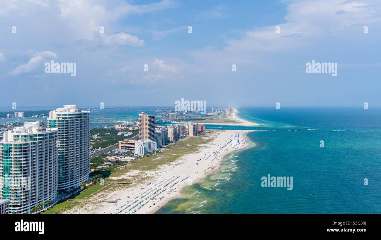 Aerial view of Orange Beach, Alabama - Smartphone Captured Stock Image