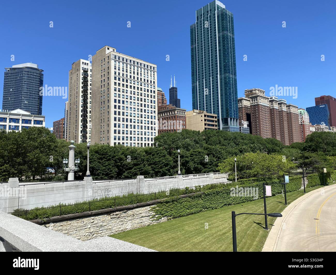 Michigan Ave skyline, Chicago, Illinois USA Stock Photo