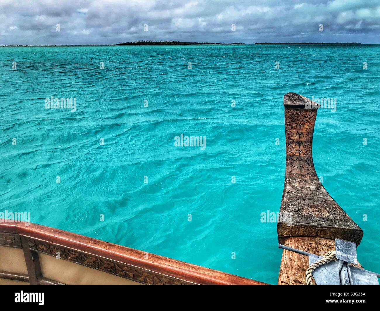 Lagoon cruise, Aitutaki, Cook Islands - Smartphone Captured Stock Image